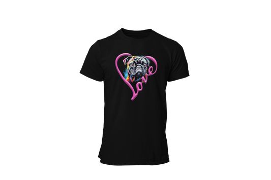 Pug Love Vibrant Neon Pop Art Style T Shirt