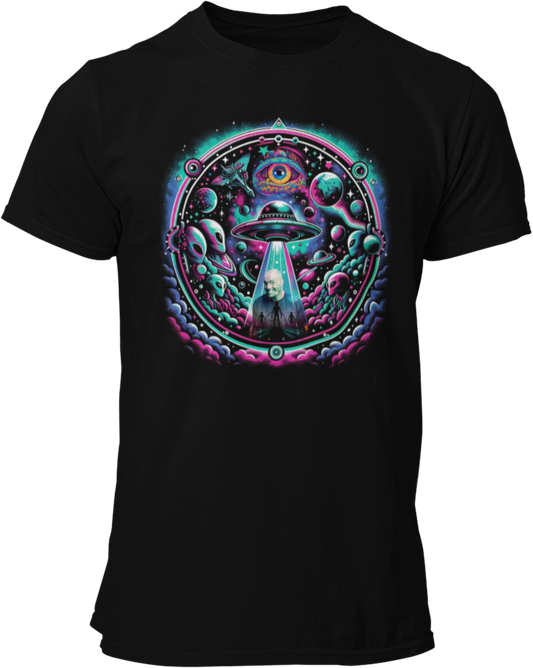 Alien Psychedelics Joe Rogan Experience Podcast UFO Fan Art JRE custom dtg printed  graphic t shirt