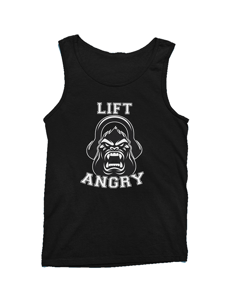 Lift Angry - Kettlebell workout motivation gym shirt
