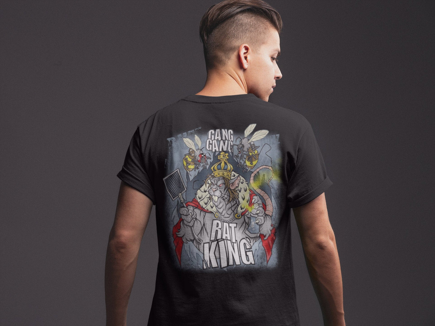 Theo Von - The Rat King Gang Gang Full Color Black  DTG Graphic T shirt