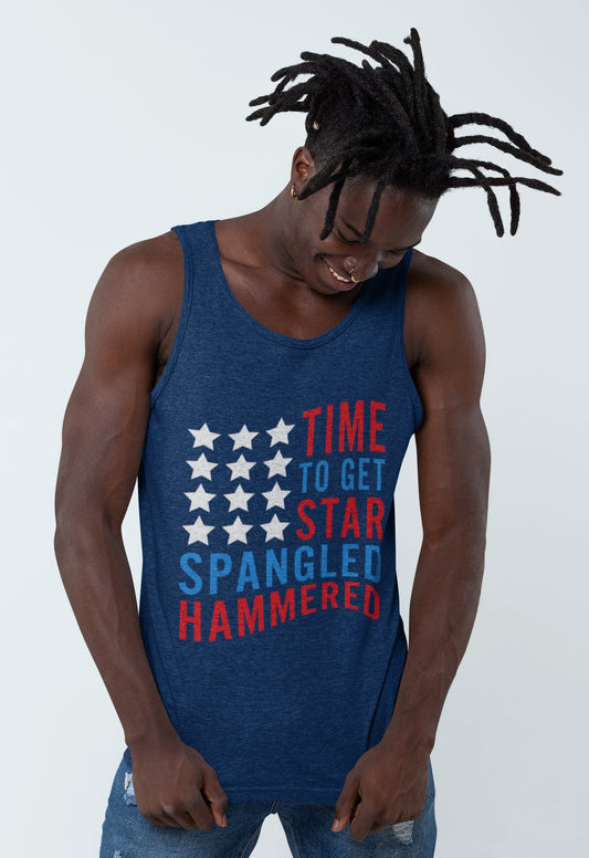 Time to get Star Spangled  Hammered - Fourth of July Summer Tee/Tank