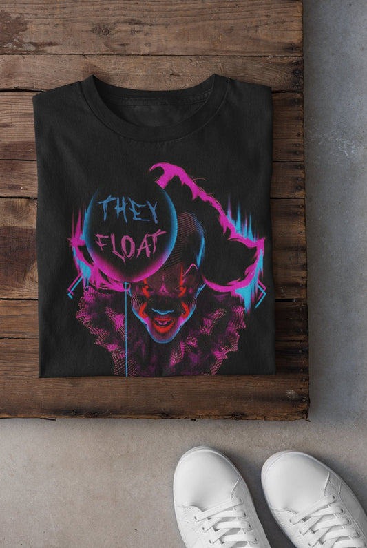 Halloween IT Clown They Float Custom DTG Printed T Shirt