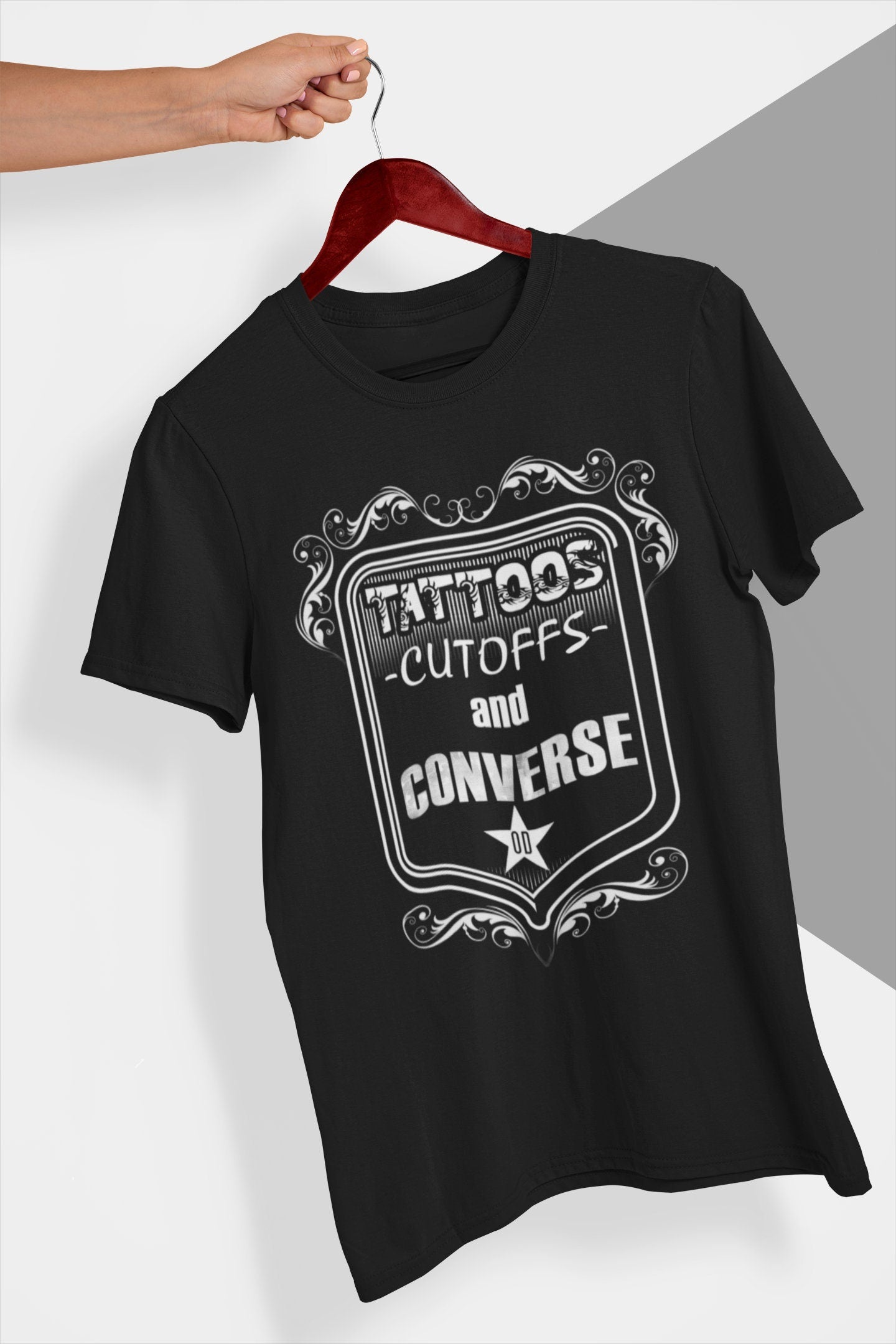 Old Dominion Lyric graphic T shirt Tattoos cutoffs and converse