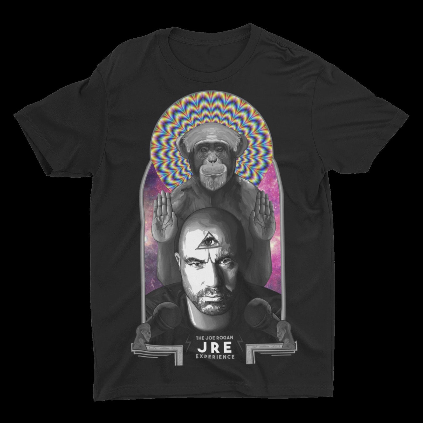 Joe Rogan JRE Podcast Psychedelic Monkey Custom DTG Printed t shirt