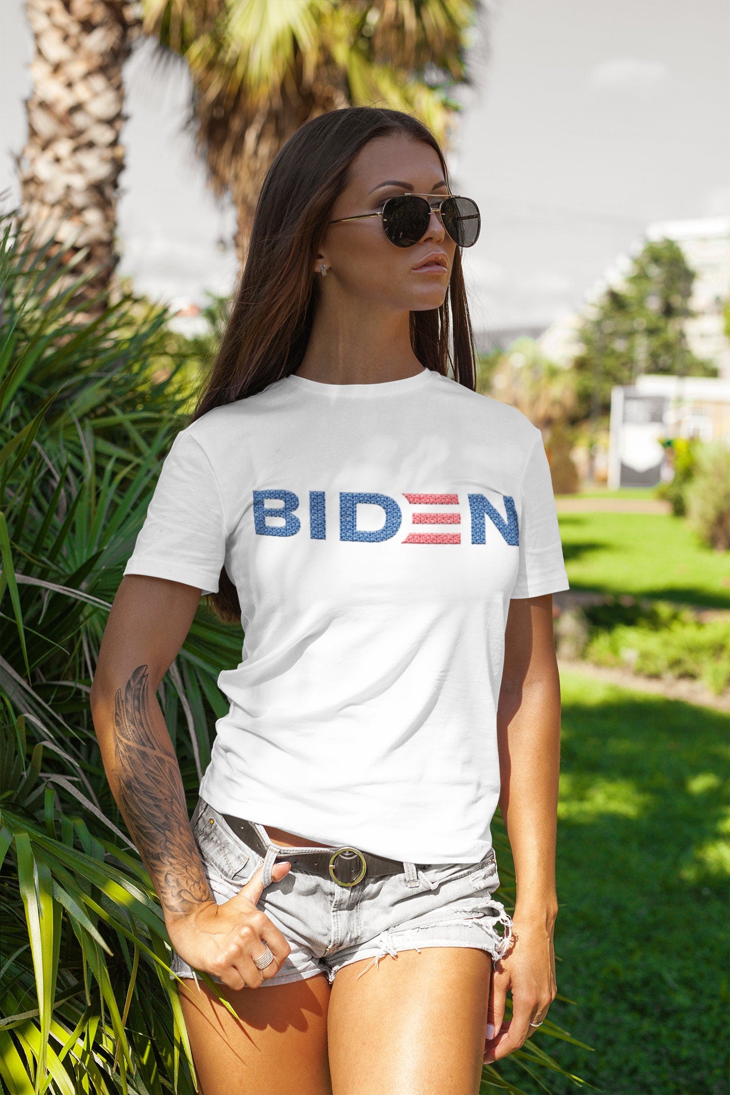 FUCK BIDEN - Custom Graphic DTG Printed Cotton T Shirt