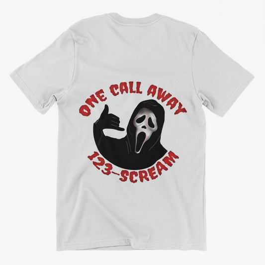 Ghostface Scream "One Call Away" Funny Graphic T-Shirt