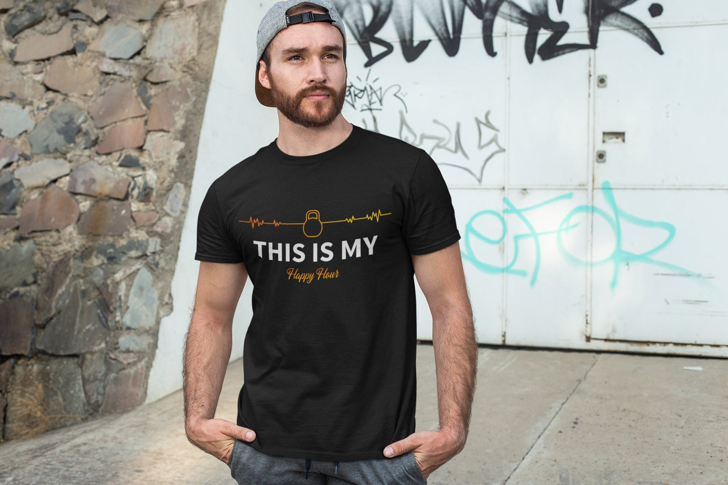 This is My Happy Hour - Kettlebell workout motivation gym shirt