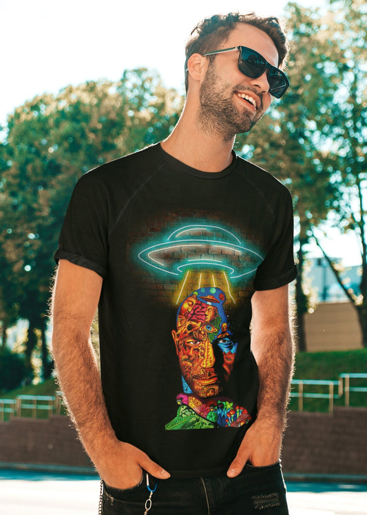 Joe Rogan Experience Podcast UFO Fan Art JRE custom dtg printed  graphic t shirt