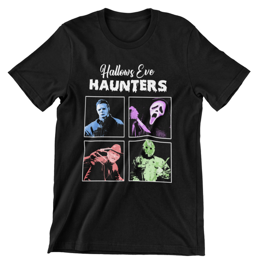 Hallows Eve 4 Horror Movie Slasher Characters Halloween Graphic T-Shirt