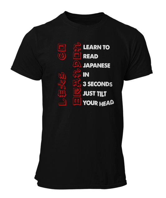 Learn to Read Japanese in 3 seconds-  Lets Go Brandon - JOE BIDEN  - Custom Graphic DTG Printed Cotton T Shirt