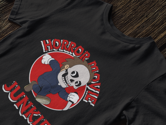HORROR MOVIE JUNKIE Fun Halloween Graphic T-Shirt
