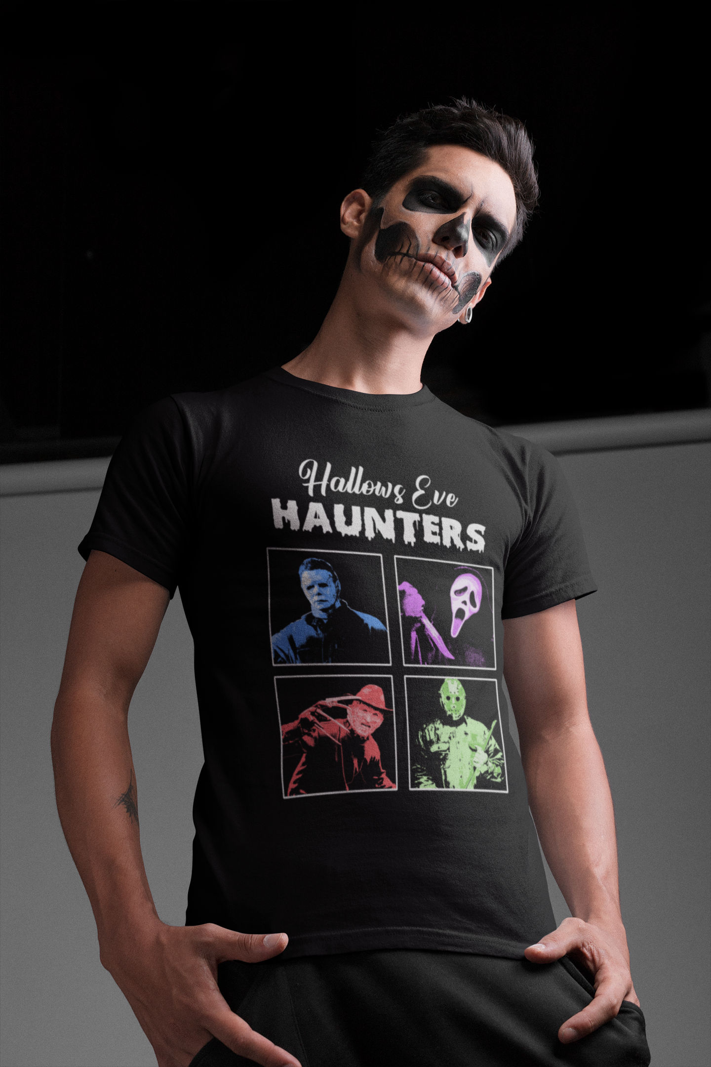 Hallows Eve 4 Horror Movie Slasher Characters Halloween Graphic T-Shirt