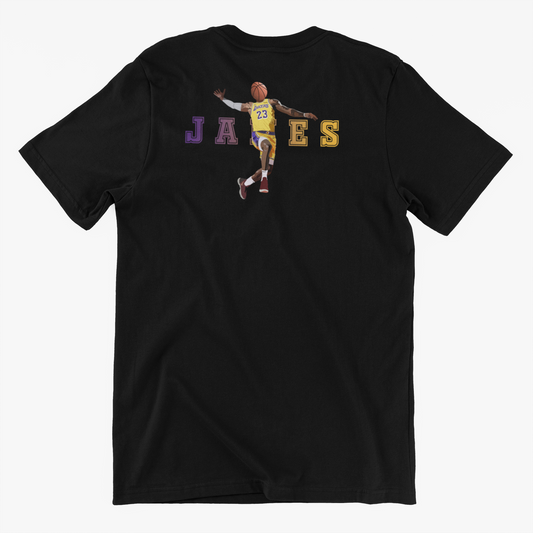 Lebron James Dunking Basketball Head Graphic T-Shirt