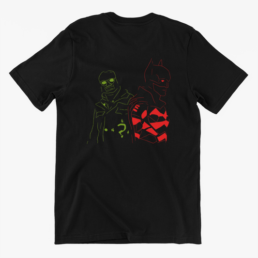 THE BATMAN With Riddler (2022)  Movie Mens and Womens Black Graphic T Shirt