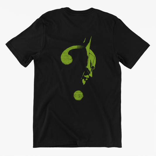 THE RIDDLER Question Mark The Batman (2022) Movie Mens and Womens Black Graphic T Shirt