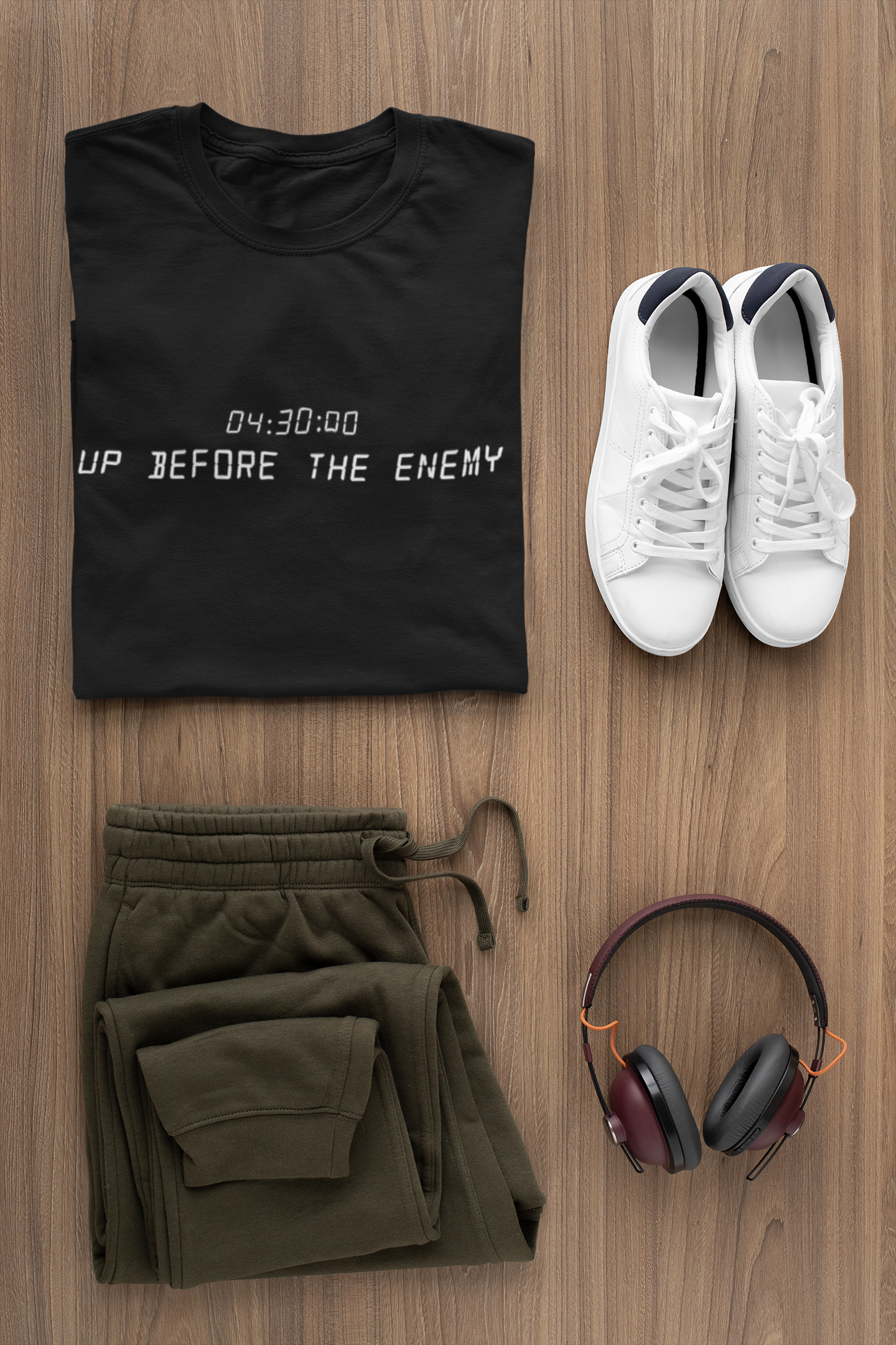 430AM Up Before The Enemy - Jocko Willink Inspired Navy Seal Army Graphic T Shirt with Quote