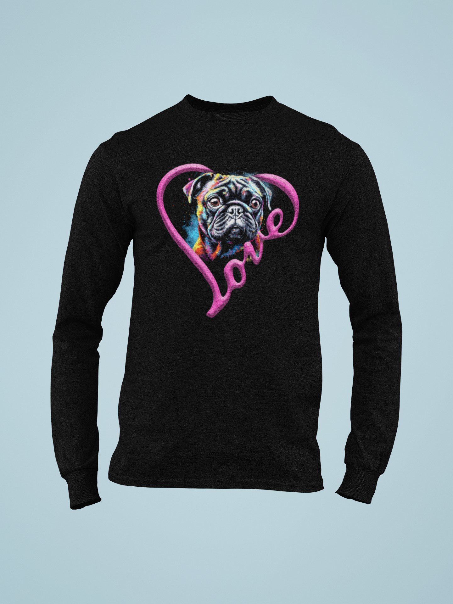 Pug Love Vibrant Neon Pop Art Style T Shirt