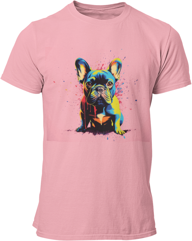 Pop Art Frenchie Love - French bulldog fun graphic t shirt