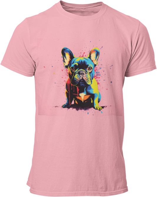 Pop Art Frenchie Love - French bulldog fun graphic t shirt