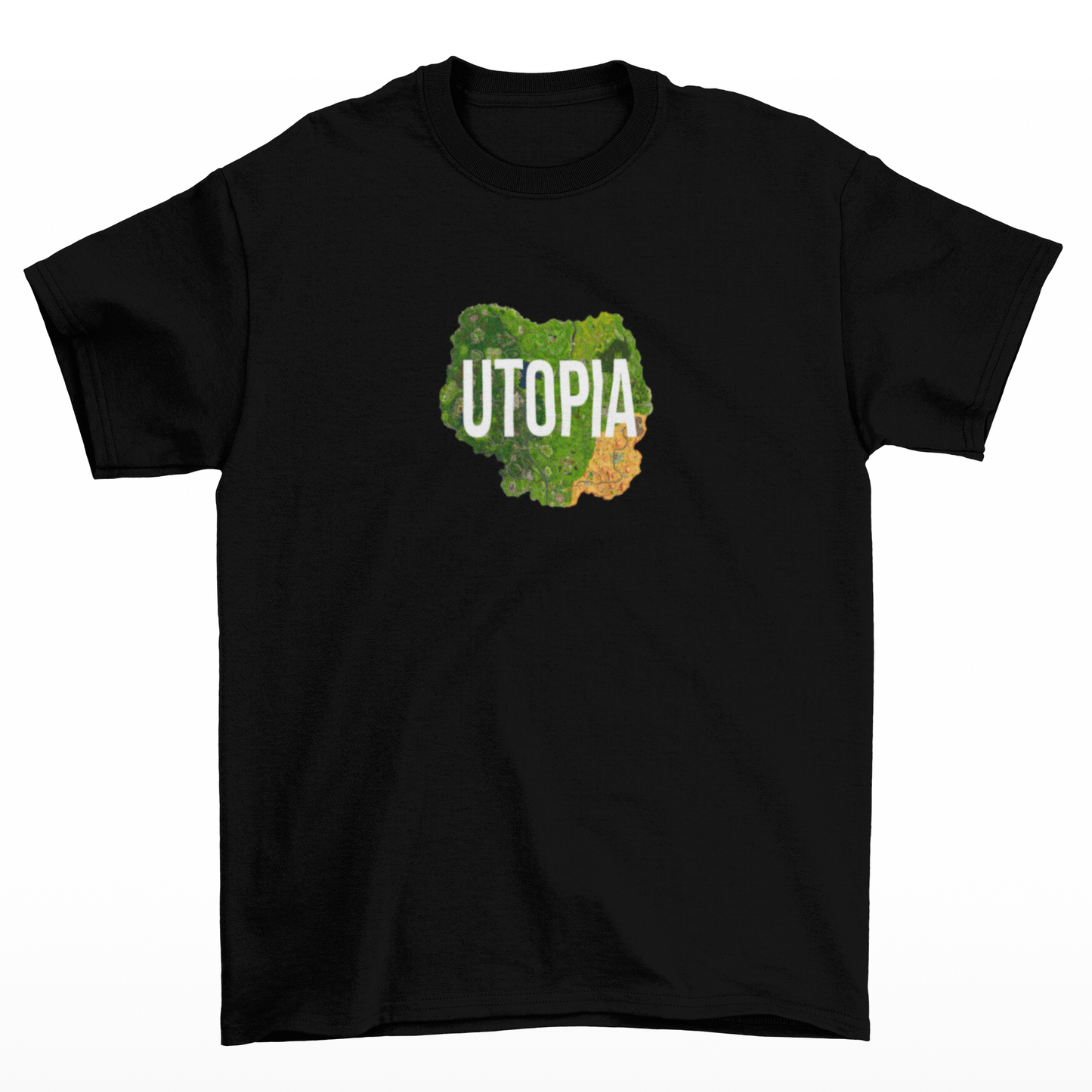 Utopia Fortnite Map Text Inside of Map Graphic Tee