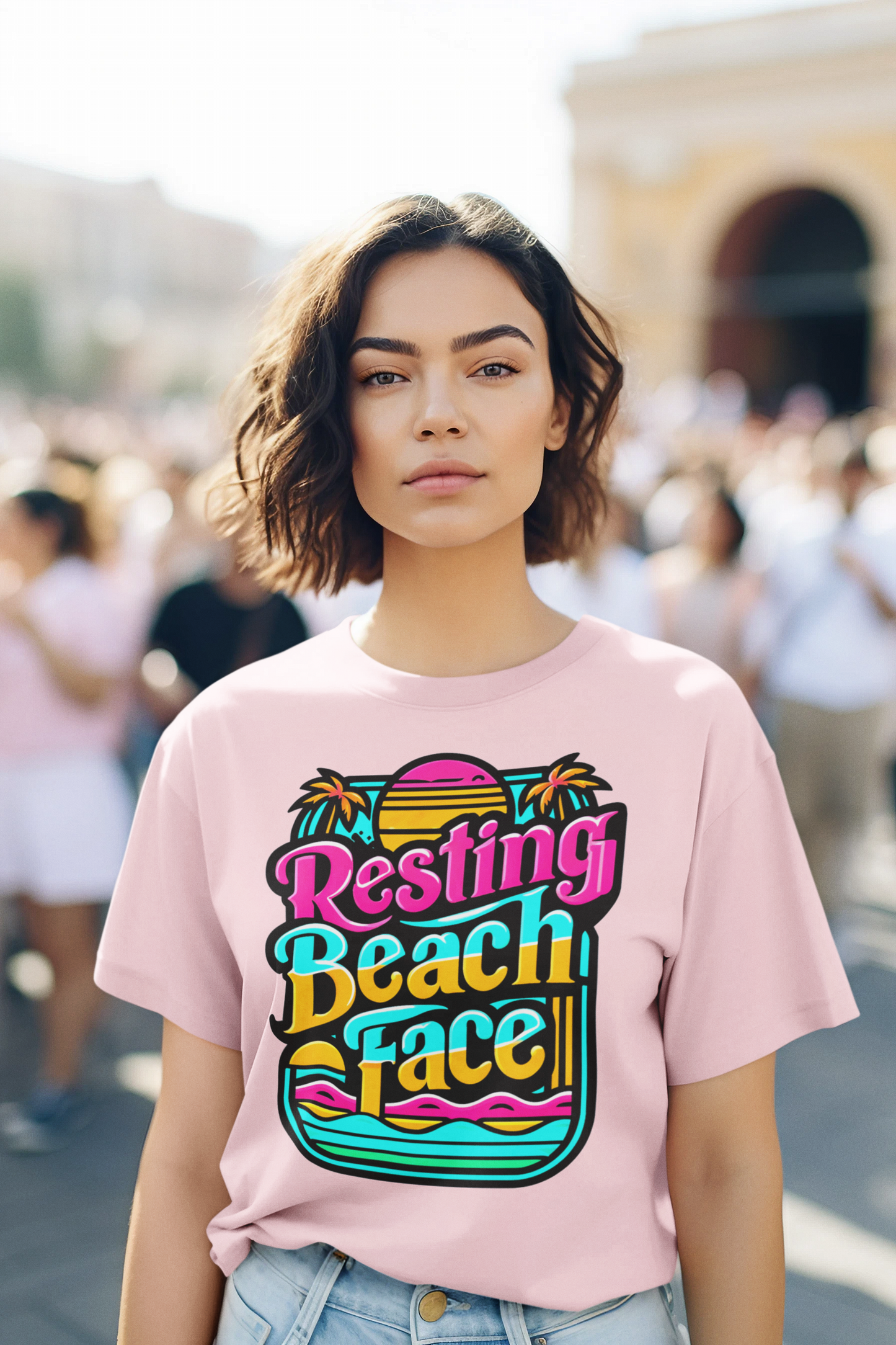 Resting Beach Face - Summertime womens T shirt