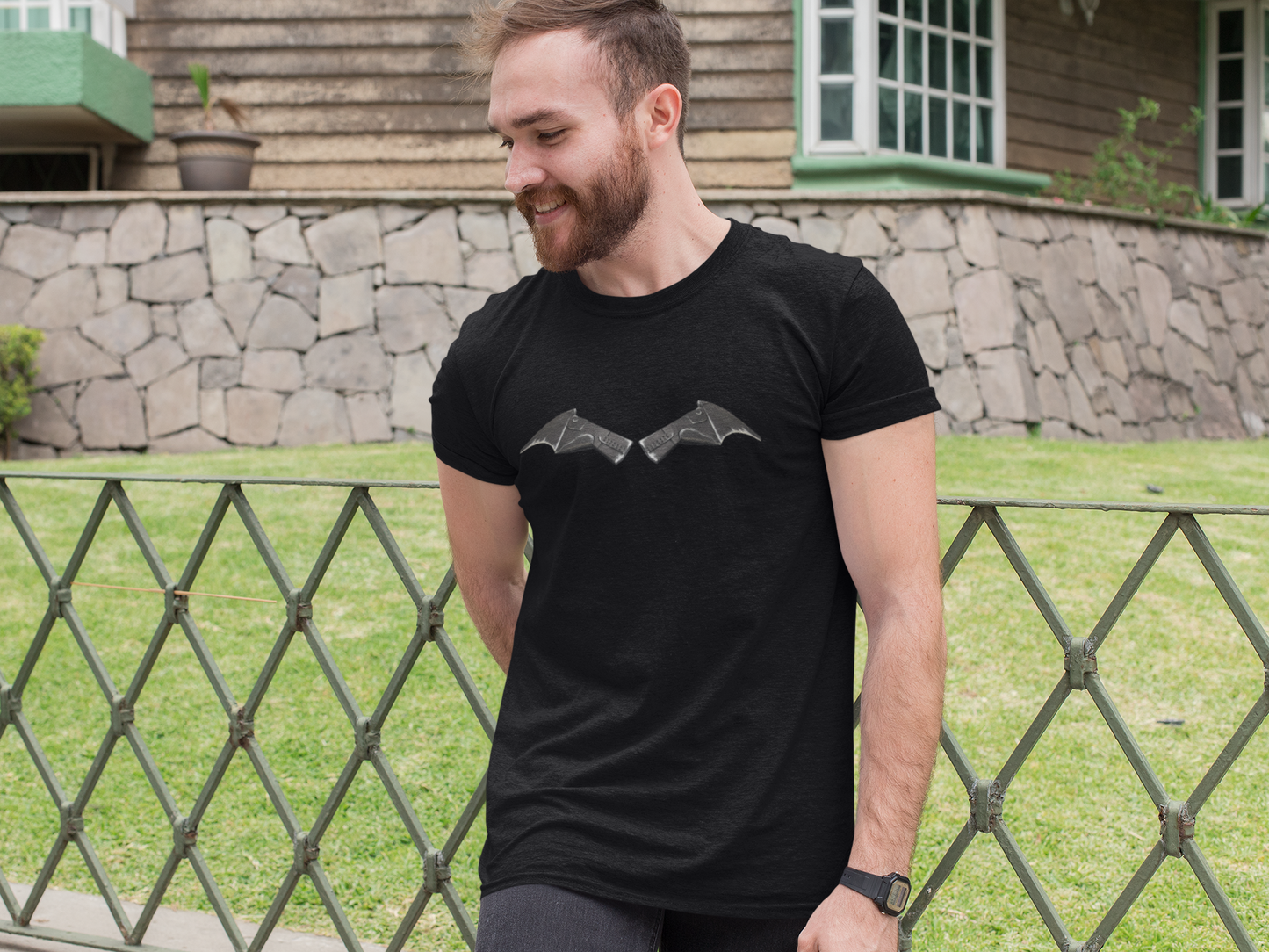 THE BATMAN Movie (2022) Chest Piece Mens and Womens Black Graphic T Shirt