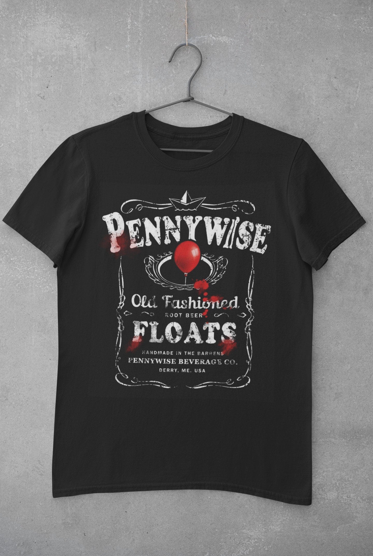 Halloween Pennywise IT FLOATS vintage style Custom DTG Printed T Shirt