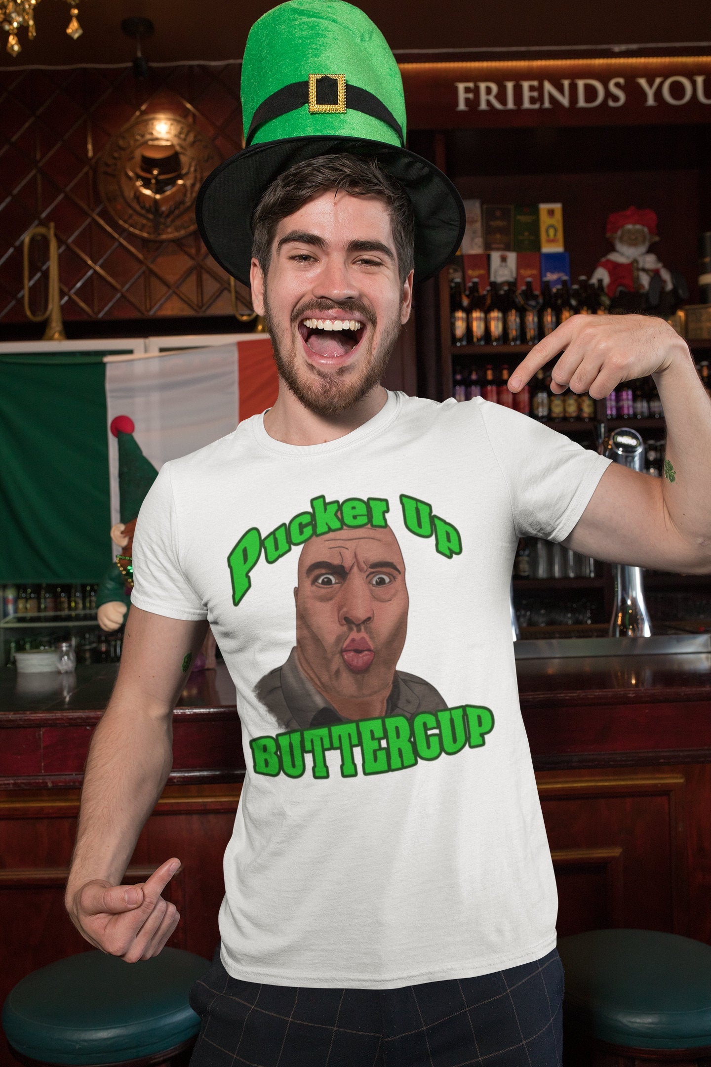 Pucker Up Buttercup! St Patricks Day Joe Rogan JRE Inspired Fan Art T Shirt