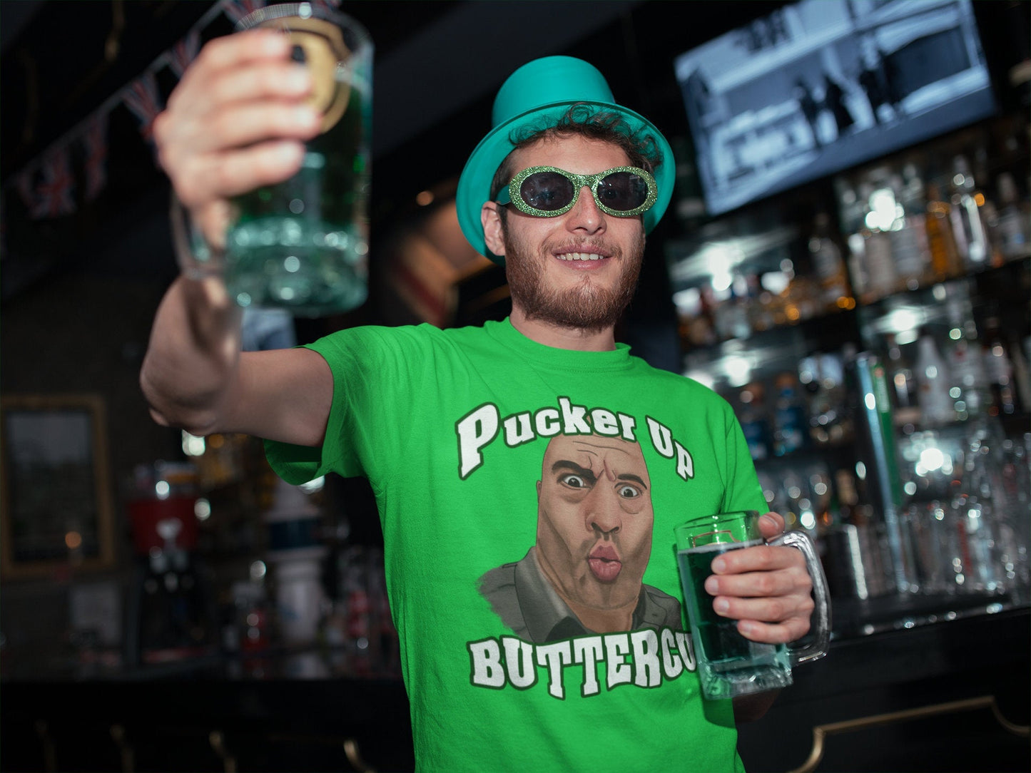 Pucker Up Buttercup! St Patricks Day Joe Rogan JRE Inspired Fan Art T Shirt