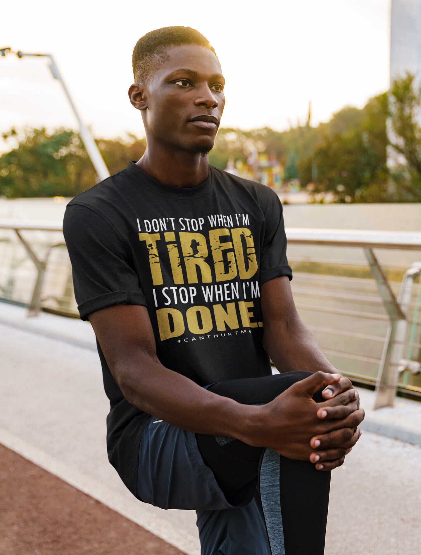 Dont Stop when You're Tired Stop When You're Done - Custom Graphic Workout Motivation T Shirt