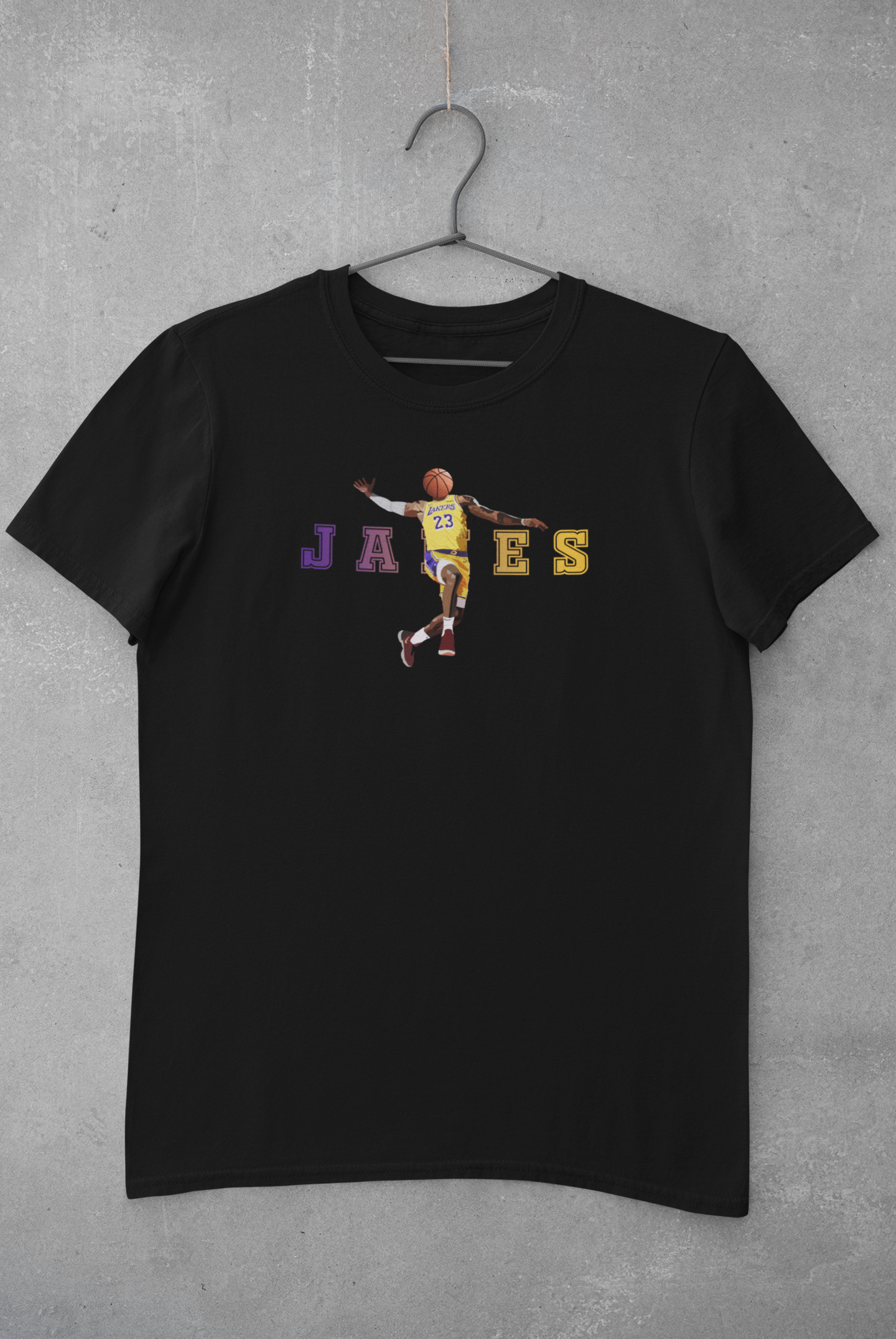 Lebron James Dunking Basketball Head Graphic T-Shirt