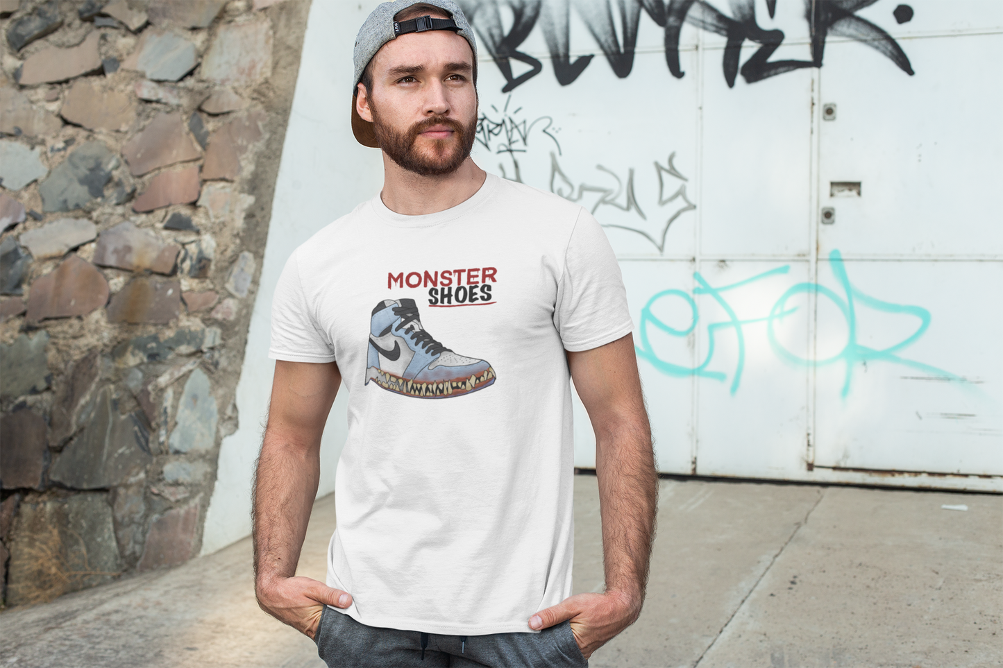 Jordan 1 Stylized "UNC Blue" Inspired Monster Shoe T-Shirt