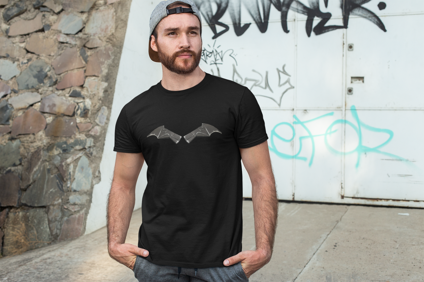 THE BATMAN Movie (2022) Chest Piece Mens and Womens Black Graphic T Shirt