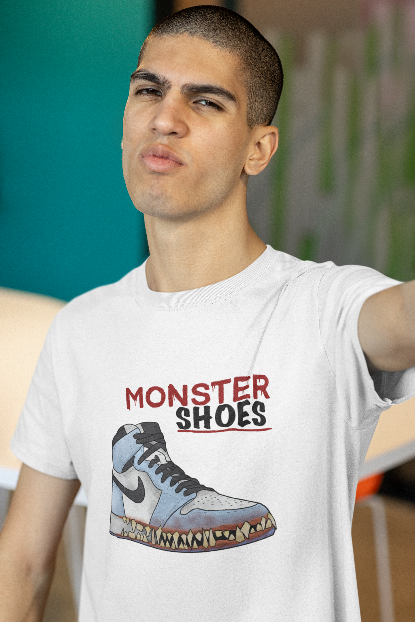 Jordan 1 Stylized "UNC Blue" Inspired Monster Shoe T-Shirt